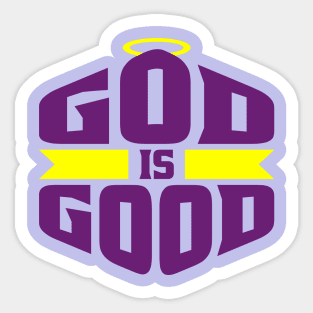 God is Good Purple and Yellow Halo Sticker